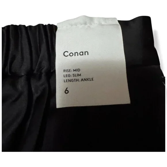 NWT Aritzia Babaton Atelier Black Satin Conan Pant Women's Size 6 - Picture 10 of 10